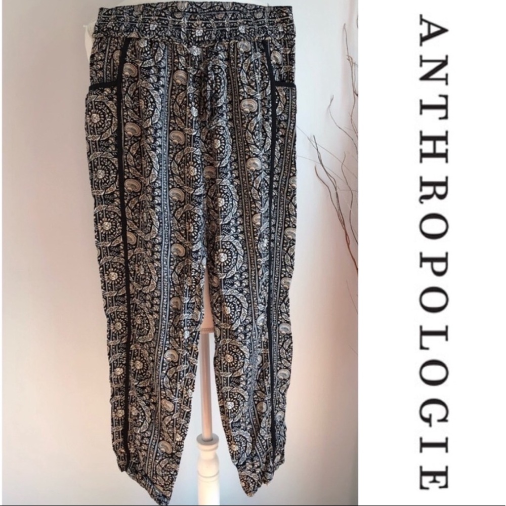Anthropologie XS Pant boho Hei Hei Print EUC